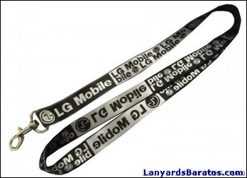 Los lanyards personalizados de LG mobile son un claro reflejo de una tela brillante con acabado suave y mosquet&oacute;n met&aacute;lico.